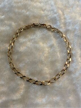 🍀925 Italy MR Gold Chain Link Bracelet